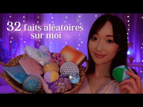 ASMR | 32 faits aléatoires sur moi 👀🍿 (chuchotements & triggers pour détendre) 🥰