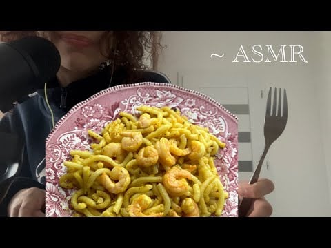 [ASMR] Eating Curry Noodle Stir-fry w/Shrimp 🍜