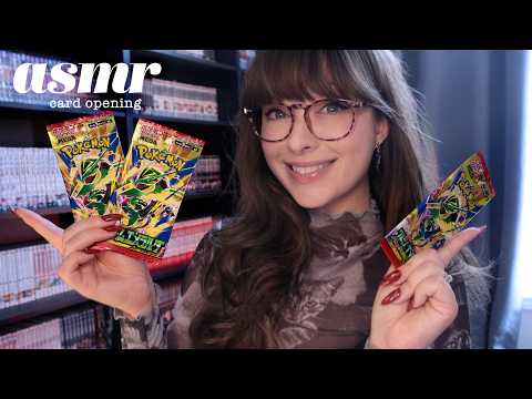 ASMR 🐉 Opening Lots of Pokémon Cards! ✧ Card Tapping, Whispers & Scissor Snip Snip Snips! ✂️