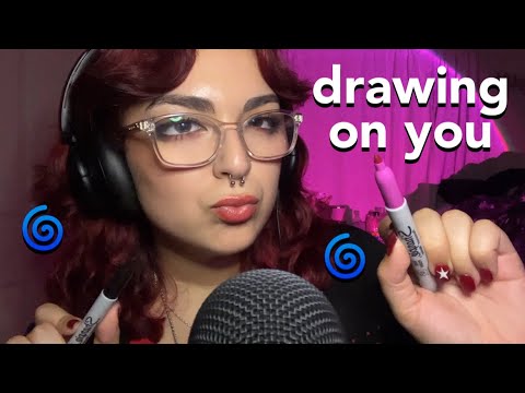 ASMR | chaotically drawing on your face (personal attention, mouth sounds)