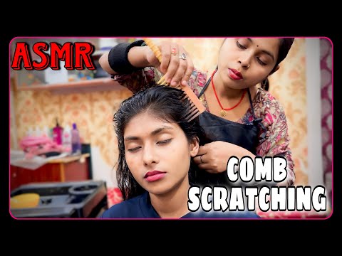 ASMR COMB SCRATCHING HEAD MASSAGE || Neck & Hand Massage By Indian Masseuse DoLL || HEADACHE RELIEF