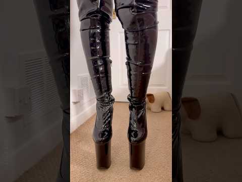 4 pieces of latex & New 9” Boots…✨ Yes or No?🖤 #latex #boots #shiny #fyp #heels #latexfashion