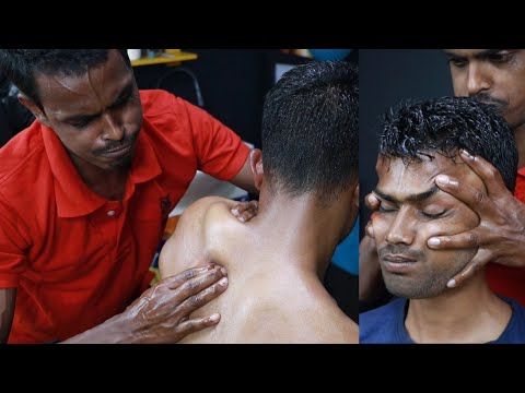 ASMR Deep Tissue Massage By Strong Wrist Barber | Neck Cracking Head And Shoulder Massage ASMR