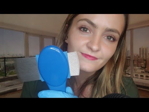 ASMR FAST Lice Check, Combing, Brushing, Sticks, Water Sounds