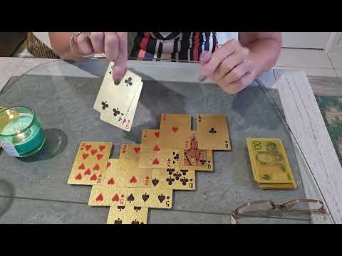 ASMR Card Game Demonstration. ( softly whispered,  card flipping, tapping &  shuffling)