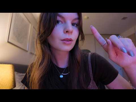 ASMR face touching, tracing & close up whispers