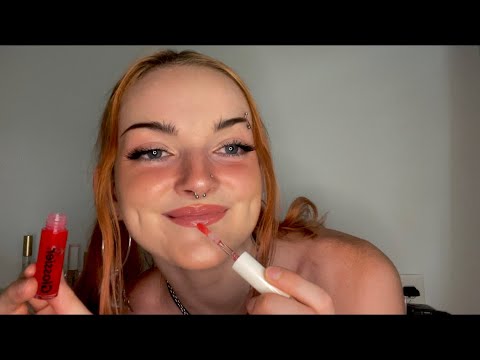 ASMR Lipgloss pumping! 💗 (sticky sounds, whispers, trigger word repetition)