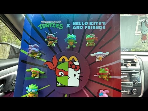 Hello kitty x teenage Mutant Ninja Turtles asmr🩷🤍🐢😻