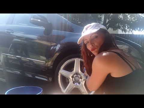Washing my Merc AMG wheels in the Sunshine