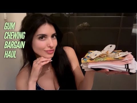 asmr gum chew haul🌻vinyl tapping, crinkles, jewelry, fabric💎✨⭐️