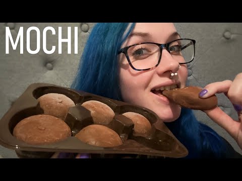 ASMR Eating Chocolate Ice Cream Mochi (Chewy Eating Sounds) 🍫