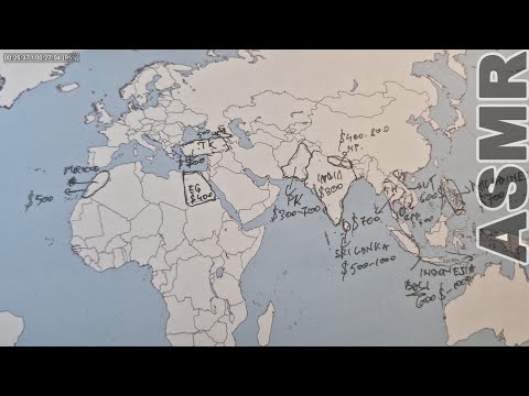 ASMR: The Cheapest Countries in the World 🌏Where You Can Live Like a King | ASMR map tracing & facts