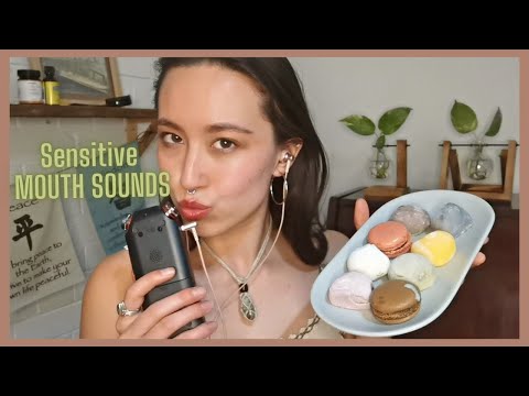 Intense, Satisfying Mouth Sounds w/whiserping - Mochi ice cream & Macarons ASMR