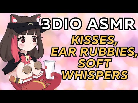 【3DIO ASMR】🌸 being good for you~ ♡ sweet kisses, ear rubbies, soft whispers