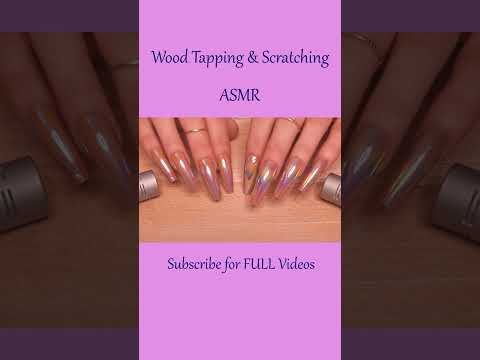 ASMR Wood Tapping & Scratching with Long Nails ❤️ #shorts