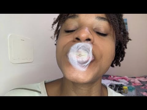 ASMR Gum Chewing and trying to blow the biggest bubble ever ✨