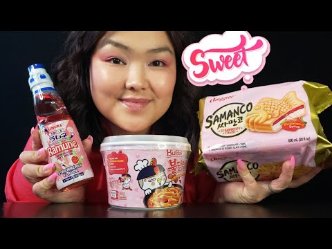 Carbonara Buldak Topokki/ Ramune Soda #ASMR #Mukbang #Sushi #Samanco