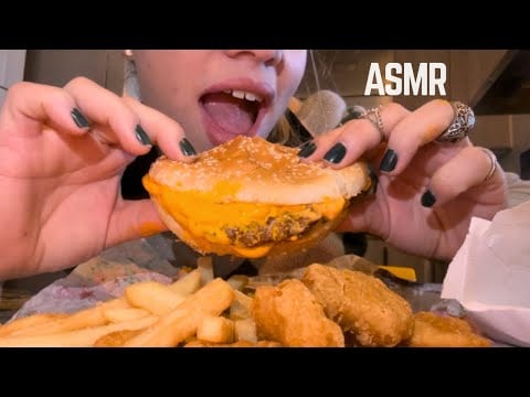 ASMR Eating Sounds Burger King Mukbang 🍔🍟 French Fries + Chicken Nuggets | No Talking 먹방 Crispy