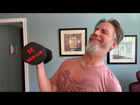 Attempting 25lb (11 kilo) Arnold Curls
