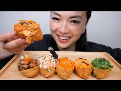 INARI SUSHI (ASMR EATING SOUNDS) LIGHT WHISPERS | SAS-ASMR
