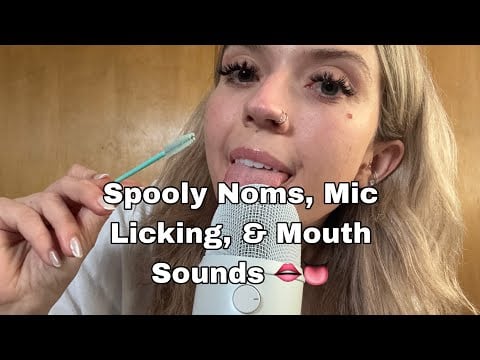 ASMR| Mic LlCKlNG, Mouth Sounds, Spooly Noms, & Inaudible Trigger Words 