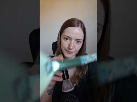ASMR tingly face and mic brushing with mouth sounds with tongue clicking #shorts #asmr