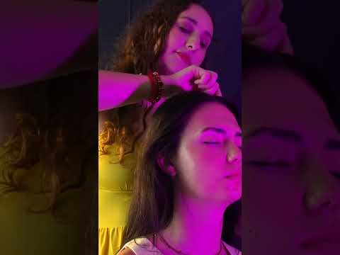 hair play & hair brushing on a real person / soft spoken asmr