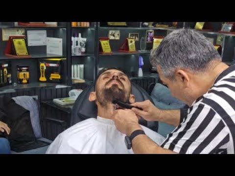 ASMR RELAXING SKIN CARE AND BRAVE TRIMMING , HEAD MASSAGE IN LIVE STREAM