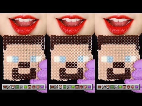 VERTICAL MUKBANG MINECRAFT FOOD, SUGAR FONDANT, WAX CANDY MUKBANG ASMR 💣