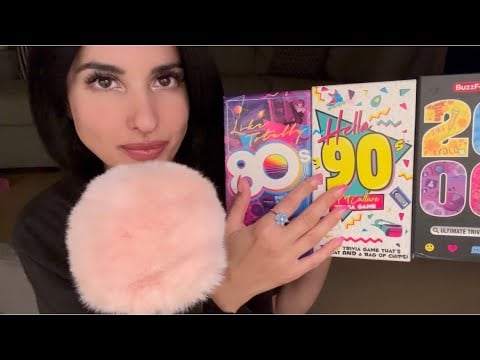 ♡asmr up close gum chewing & whispered trivia🍫🥤🎬🍿💖🩵💚💛