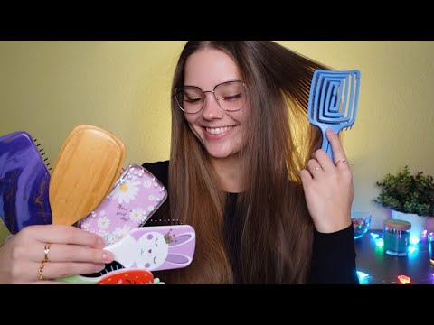 ASMR Hair Brushing (Whispering)