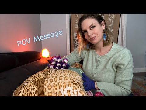 [ASMR] Upper Body Massage (Gloves, Rollers, Lotion) | English & French