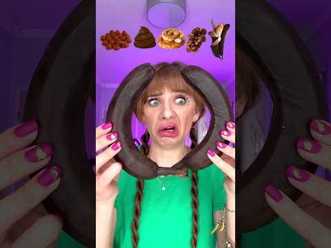 ASMR Emoji Eating Only Brown Food Mukbang #shorts