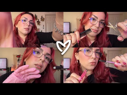 ASMR but the roleplay changes every 5 minutes (chiropractor, hair salon, eye exam, eyebrow plucking)