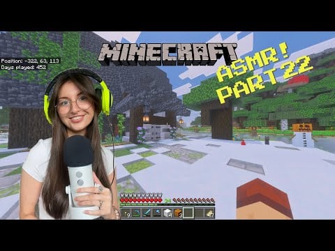 ASMR 1+ hour build with me Minecraft gameplay!❄️ (controller sounds, whispers) Pokémon Advent Day 2