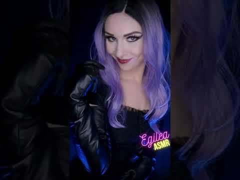 ASMR Long LEATHER gloves #Shorts