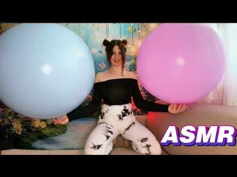 ASMR | 36-Inch Balloons - Playing, Deflating, Popping 🩵🩷