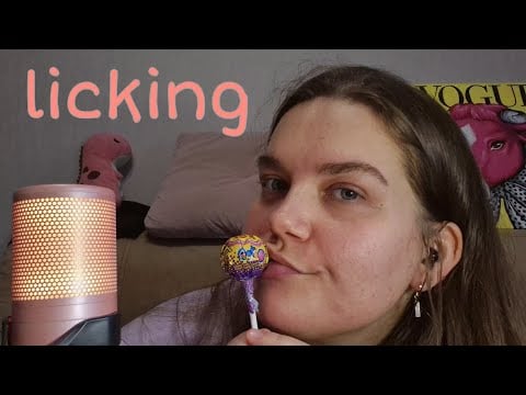 ASMR licking candy • lollipop • облизывание чупа-чупса • близкие звуки