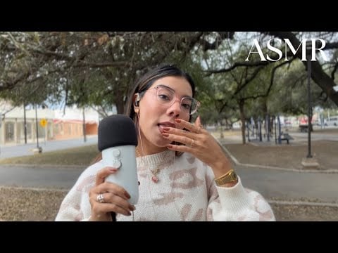 ASMR ☆ SPIT PAINTING al aire libre 🍂 🌳🤎 asmr en español