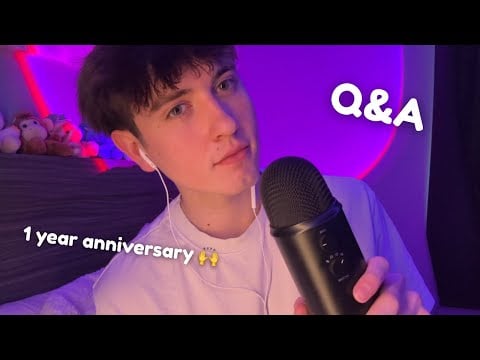ASMR ONE YEAR CHANNEL ANNIVERSARY! 🥳 (Q&A + up close whispers 🌬️)