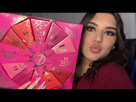 ASMR ABRIENDO UN CALENDARIO DE ADVIENTO DE MAQUILLAJE (W7) 😍✨