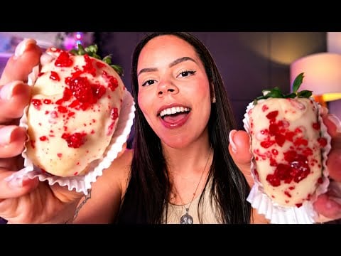 ASMR COMENDO MORANGO CRAVEJADO QUE VIRALIZOU! 🍓🤤