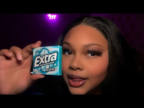 asmr| gum chewing whisper ramble (mouth sounds, close whispers)