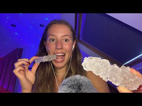 ASMR trying crystal candy! Tingly mouth sounds 