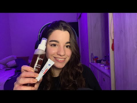 ASMR soft spoken hablando sobre productos de skincare