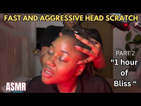 ASMR✨1 HOUR OF FAST AND INTENSE AGGRESSIVE HEAD SCRATCH MASSAGE ,EXTREME BRAIN TINGLES*ALL TOOLS*