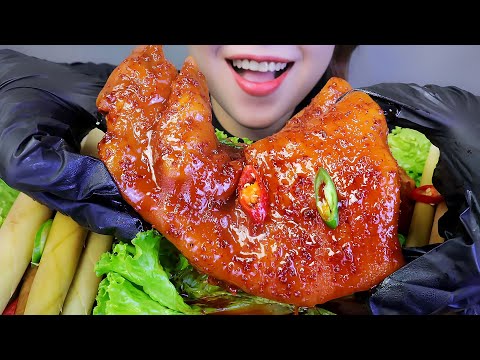 ASMR SPICY STEWED PORK KNUCKLE EATING SOUNDS | LINH-ASMR