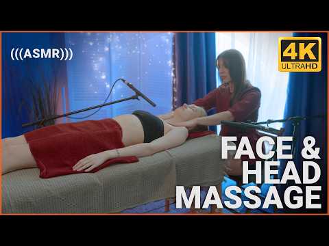 Face & Head Massage with Aloe Vera Gel ASMR | Olga | Scalp, Temples & Facial Pressure Points