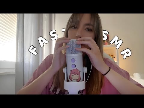 ASMR FAST TRIGGERS (tapping, mic scratching, liquid sounds…)