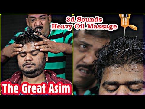3d Sounds ASMR Heavy Oil Relaxing Head Massage By Asim Barber | Asim Barber Neck Crack & Spine Crack